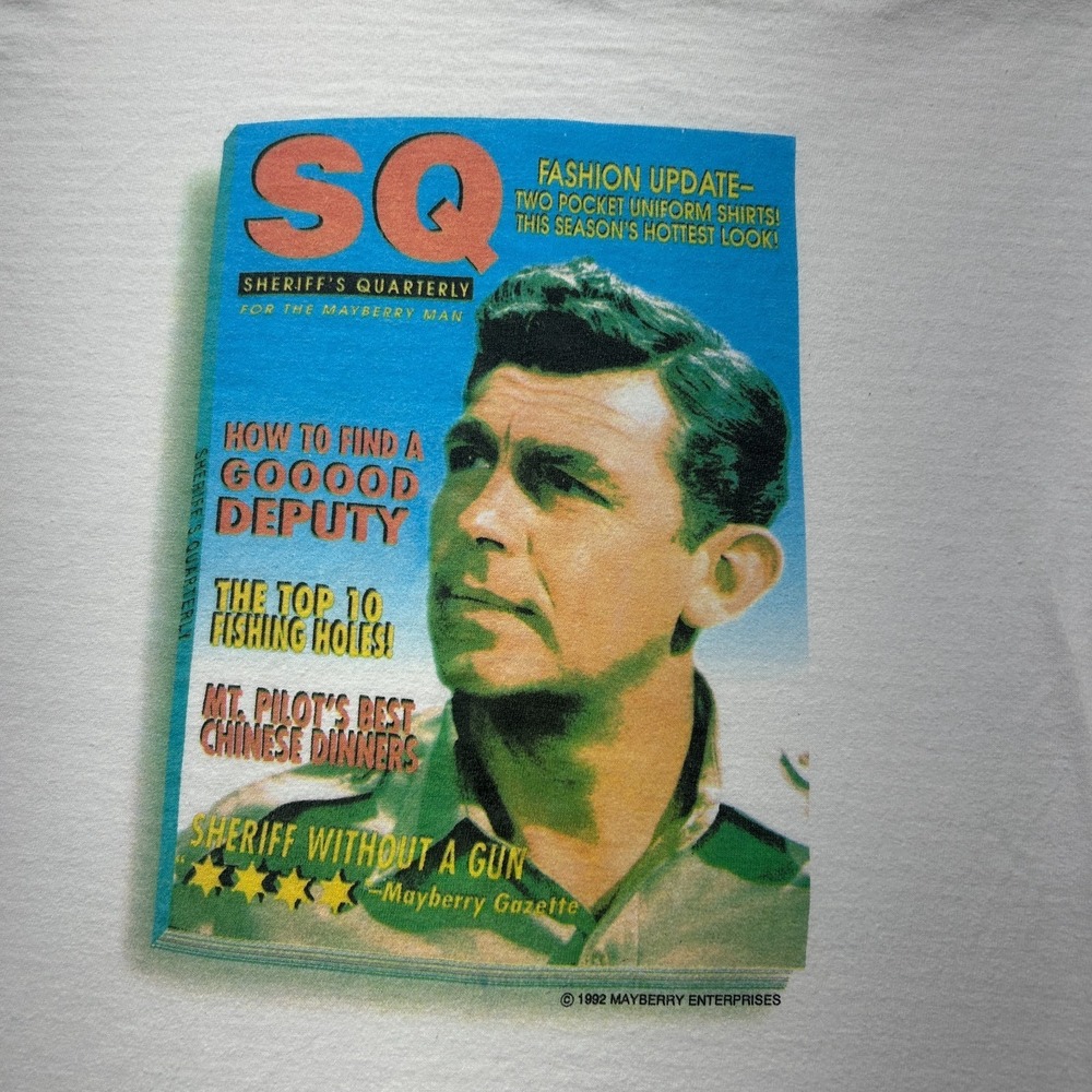 Andy Griffith Shirt Vintage 1992 Large Sheriff Quarterly Mayberry Single Stitch - Picture 4 of 9